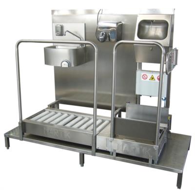 hands sole cleaner sanitizing station in stainless steel 